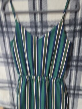 Vivi e Striped Spaghetti Strap Jumpsuit With POCKET